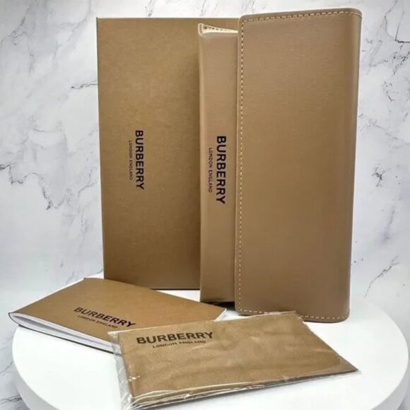 Burberry Sunglasses Black Polarized Square White Logo Solid Checkere - Picture 5 of 9